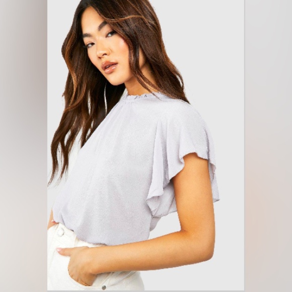 Grey Boohoo Business Casual Blouse
